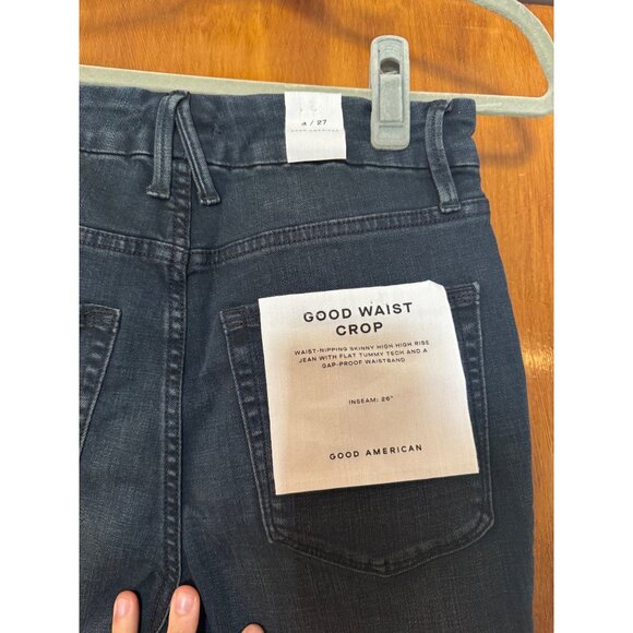NWT Good American Good Waist Crop Skinny Jeans Dark Wash Size 4 / 27 Womens - Picture 4 of 6